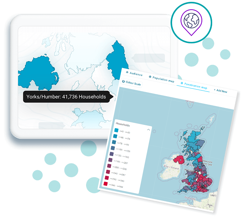 Dynamic maps in audience workbooks