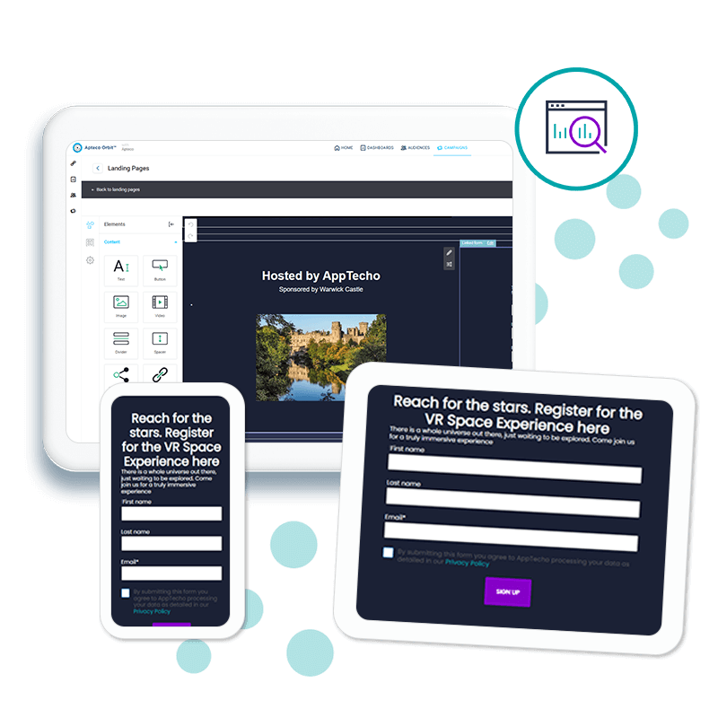 The new landing page builder in Apteco Orbit 